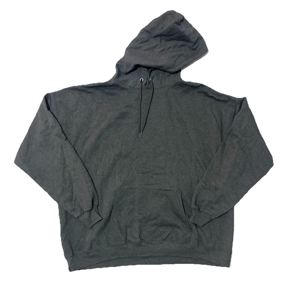 Hanes Solid Gray Sweater Ecosmart  Classic Hooded Sweatshirt Size 3XL Pocket